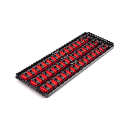 Tekton 1/4 Inch Drive 3-Rail Socket Organizer Set, Red (45-Tool) - OST06145